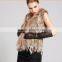 2016 high -end kintted rabbit fur vest with raccoon collar