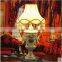 Hand paint rose flower golden outline decorative table lamp in Bedroom