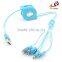 Colorful 4 in 1 Multi-Function Retractable USB Charging Cable