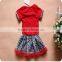 Latest kid's boutique dresses baby girl's Christmas fancy design cotton dresses