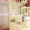 Apricot leaf pattern carved standing divider room folding screen