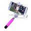 Mini Universal Extendable Handheld Wire Control (No Battery No Bluetooth) Selfie Sticks Monopod For All SmartPhone (Pink)