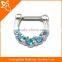 Indian wedding ring designs septum nose piercing with blue zircon