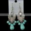 2016 New Design Boho Vintage Alloy Turquoise Long Earrings For Women