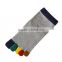 Custom OEM Design Bright Colored Yoga Pilates Toe Socks for Girl Winter Christmas Warm Cotton Toe Socks