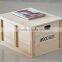 unfinished burlywood Solid wood pine wine box ,wine stroage box