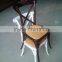 Used French style stacking wood cross back chair for restaurant chair