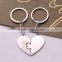Manufactory Price Classical Design Lovers Keys Chain Silver Plated Heart Shaped Charm Keychain/