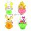 Vintage Easter Die Cut paper HoneycombTable Decoration Easter Bunny Eggs in Basket
