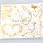 Wholesale waterproof mixed gold and silver temporary metallic body tattoo sticker foil face tattoo sticker