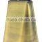 Dog bell in plated or painted color surface with logo and strap attached