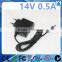 Wall Mounted adapter 14V UL approved AC DC Adapter 14V 0.5A UL power supply