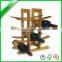 New design 3 bottle bamboo wine glass rack