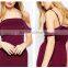 Plain dye slim fit slip dress off shoulder long evening dress