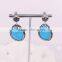 Natural Turquoise Agate Amethyst Gem Stone Earring, Free Form Shape Pave Crystal Jewelry Stud Druzy Earrings