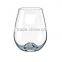 Lead free material stemless wine glass hand made kick wine glass kick glass cup for sale