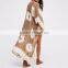 Casual clothing OEM kaftan open front tie dye woman long print kimono