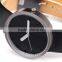 2015 New Fashion Simple Black Leather Band White Dial Women Lady Sport Quartz Wrist Watch