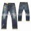 Custom High quality vintage wash distressed Japanese selvedge jeans denim(LOTR009)