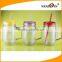 Custom plastic mason jars bottles with straw and handle