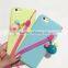 2016 new arrival macaron minimalist style TPU protective phone case with rope for iphone 5 6 plus