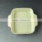Hot Wholesale rectangle glazed ceramic bake plate with handles for daily use