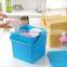 Wicker style Square water pail plastick bucket with lid and handle