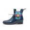 printed elastic women chelsea rain boots custom made