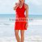 Trendy Beach Cover Up Customized Wholesale Plain Backless Sexy Women Mini Halter Swim Dress