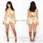2014 Summer Hort Pants Party Evening Club Girl Clothes Set Vintage Print JumpsuitsNew Sexy Women Bodycon Bandage Dress S