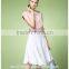 summer high waist side zipper snow white A-line patchwork skirt