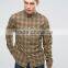 Plus Size Long Sleeve Button Down Collar Mens Pre-Shrunk 100% Cotton Comfortable Casual Khaki Check Printing Shirts