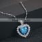 Classic Titanic Heart Of Ocean Crystal 925 Silver heart Chain Pendant Necklace Choker For Women