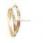18K three tone brass bangle hoop Earrings