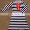 Cotton Long Shirts For Mom Plus Size Stripe Big Size For Lady Spring Blouse For Women White/Black Stripe Summer Long Top