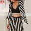 2017 New Fashion Wholesale Clothes Striped Blazers Suits Woman Pants Suits