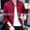 Good Quality Zipper Men's Jacket o Neck Long Sleeves Plain Jacket for Men
