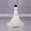 Elegant Scoop Neck Sleeveless Water Solouable Lace Fish Cut Wedding Gown Chapel Train Beaded