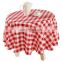 Red And White Water Repellent Checker Printed Table Cloth