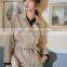 INS hot selling Women trench coat button down with tie knot long jacket for ladies