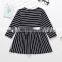 aby striped dresses girls boutique clothing black and white striped dress kids long sleeve dress