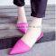 2016 hot sale summer Europe half slippers flat flat with pointed baotou wedges cool slippers