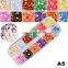 12 Grids Multi Style Mixed Colors AB 3D Charm Pearl Sequins DIY Alloy Art Decoration Set