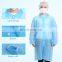 Wholesale Disposablewhite Non-woven Dustproof Clothing Blue Lab Coat Class I  Ppe Isolation Gowns PP PE Non Woven Waterproof