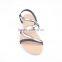 Unique design factory selling latest woman promotion buckling flat heel ankle sandals