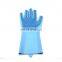 Customized Kitchen Cleaning Silicone Gloves Magic Brush Scrubber Rubber Gloves Dishwashing Gloves