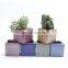 Ice Cracked Color Square Mini Ceramic Flower Pot