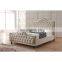 America modern design LED night light wooden structure master bedroom furniture leather soft bed frame
