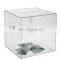 Clear Acrylic Cube Donation Box with Door and Lock Customize Acrylic Suggestion Box