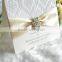 Luxury Jeweled Customized Flocking Fabric Wedding Invitation Card